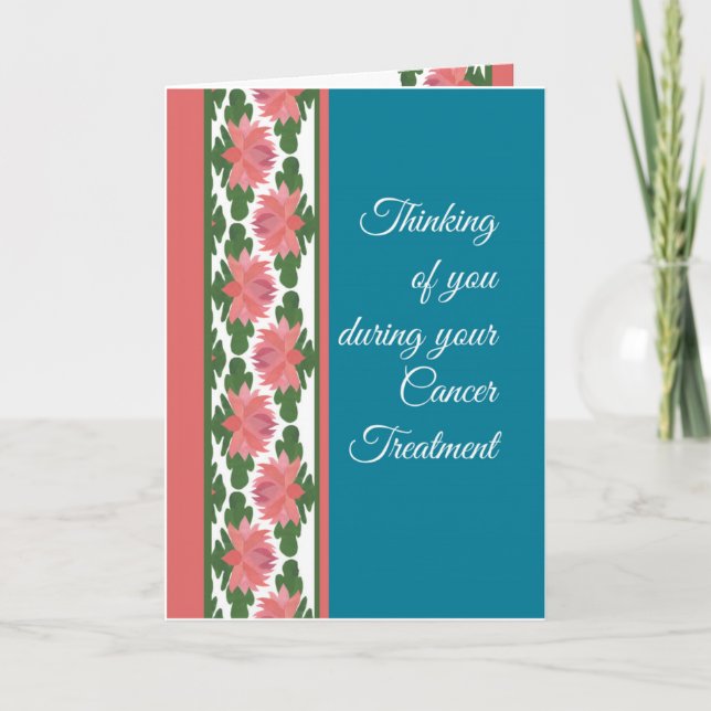 Cancer Treatment Thinking of You, Water Lilies Card (Front)