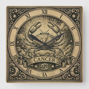 Cancer Vintage Zodiac Wall Clock