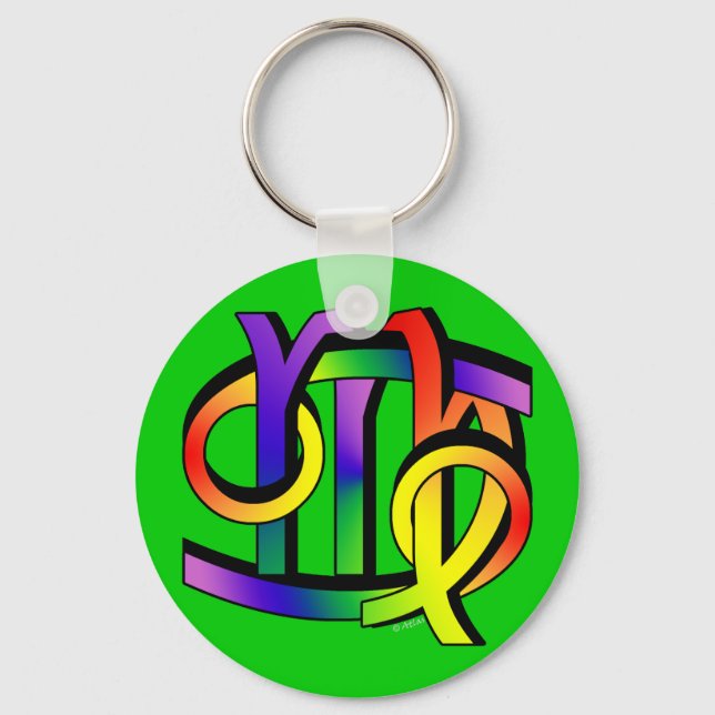 Cancer & Virgo GLBT Key Ring (Front)