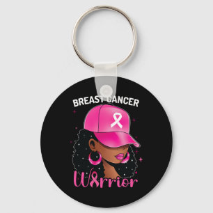 Cancer Warrior Black Woman Breast Cancer Awareness Key Ring