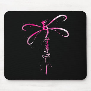 Cancer Warrior Breast Cancer Awareness Dragonfly Mouse Mat