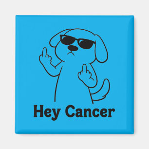 Cancer Warrior Dog Middle Finger Cancer Awareness Magnet