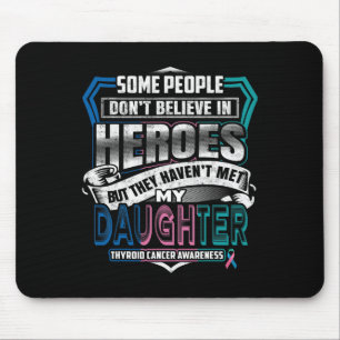Cancer Warrior I Wear Blue Pink Teal For My Daught Mouse Mat