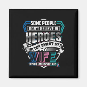 Cancer Warrior I Wear Blue Pink Teal For My Wife Magnet