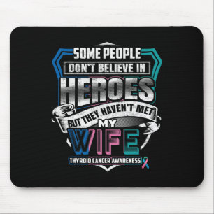 Cancer Warrior I Wear Blue Pink Teal For My Wife Mouse Mat