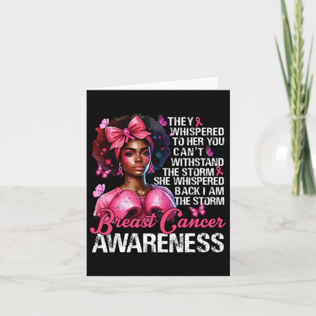 Cancer Warrior I'm The Storm Strong Women Pink Rib Card (Front)