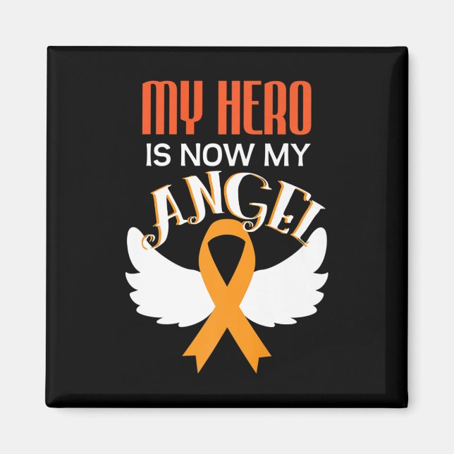 Cancer Warrior Leukaemia Awareness Orange Ribbon G Magnet (Front)
