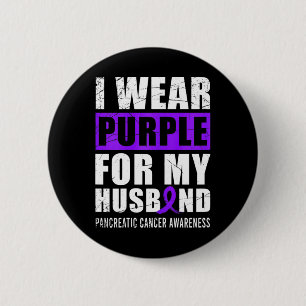 Cancer Warrior Purple Ribbon Pancreatic Cancer Awa 6 Cm Round Badge