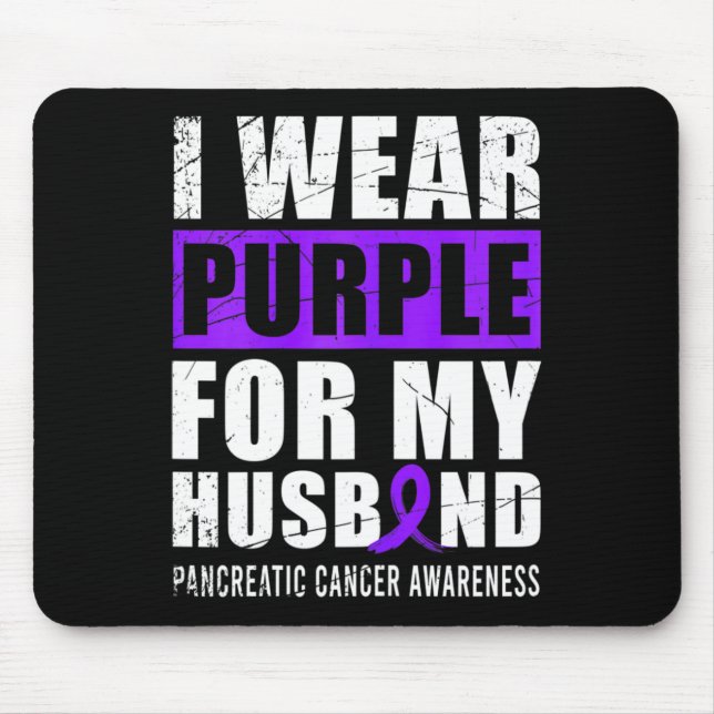 Cancer Warrior Purple Ribbon Pancreatic Cancer Awa Mouse Mat (Front)