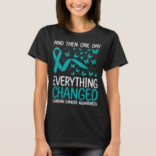 Cancer Warrior Ribbon Ovarian Cancer Awareness T-Shirt