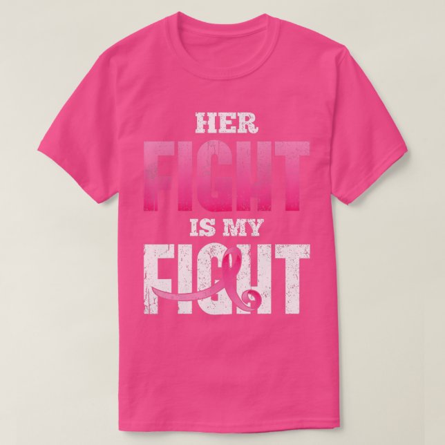 Cancer Warrior Supporter Pink Ribbon Breast Cancer T-Shirt (Design Front)