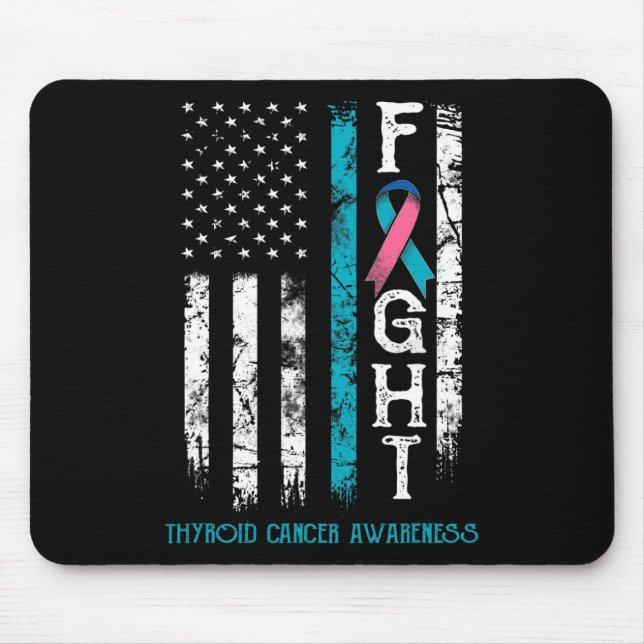 Cancer Warrior Us Flag  Mouse Mat (Front)