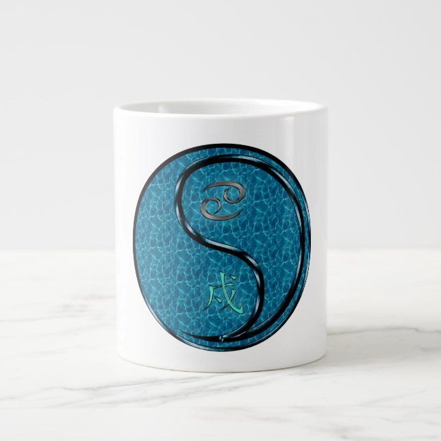 Cancer & Water Dog Large Coffee Mug (Front)