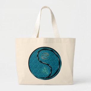 Cancer & Water Dog Large Tote Bag