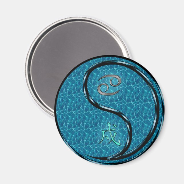 Cancer & Water Dog Magnet (Front/Back)