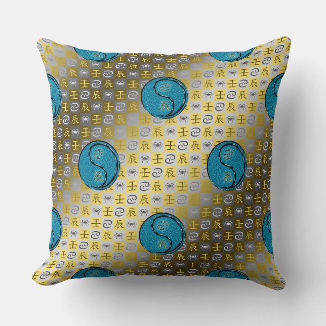 Cancer & Water Dragon Cushion (Front)