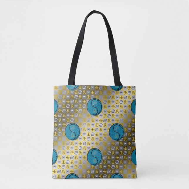 Cancer & Water Dragon Tote Bag (Front)