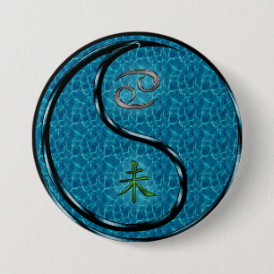 Cancer & Water Goat 7.5 Cm Round Badge