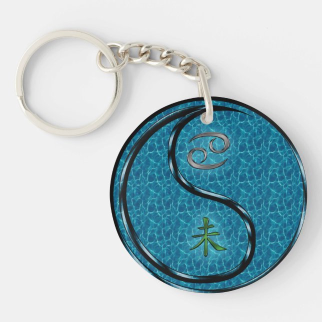 Cancer & Water Goat Key Ring (Front)