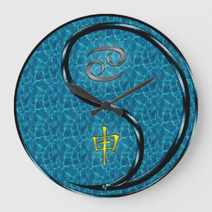 Cancer & Water Monkey Large Clock