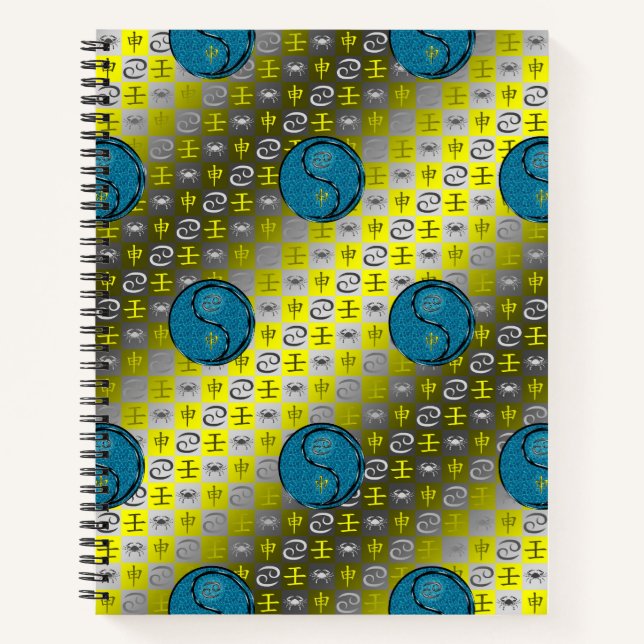 Cancer & Water Monkey Notebook (Front)