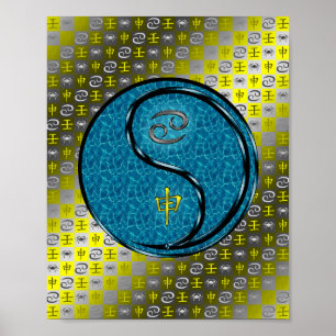 Cancer & Water Monkey Poster