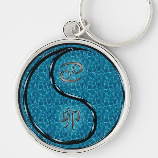 Cancer & Water Rabbit Key Ring (Front)