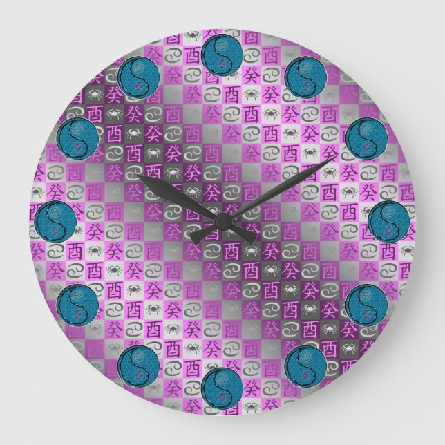 Cancer & Water Rooster Large Clock (Front)
