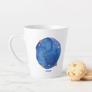 Cancer Watercolor Night Sky Constellation Zodiac Latte Mug