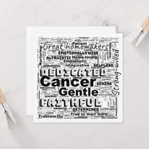 Cancer with this Zodiac Word Greeting Cloud  Card
