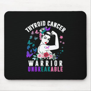 Cancer Woman Warrior Purple Pink Ribbon Awareness Mouse Mat
