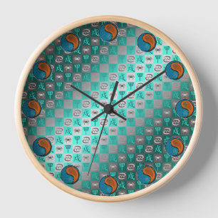 Cancer & Wood Dog Clock