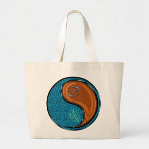 Cancer & Wood Dog Large Tote Bag