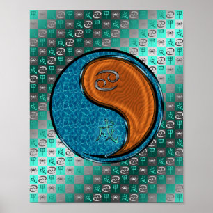 Cancer & Wood Dog Poster