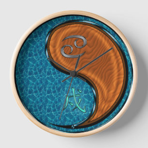 Cancer & Wood Dog .Wall Clock