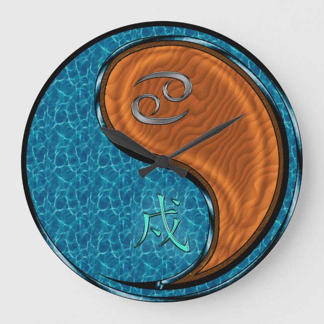 Cancer & Wood Dog .Wall Clock (Front)