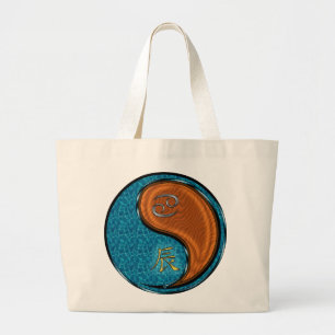 Cancer & Wood Dragon Large Tote Bag