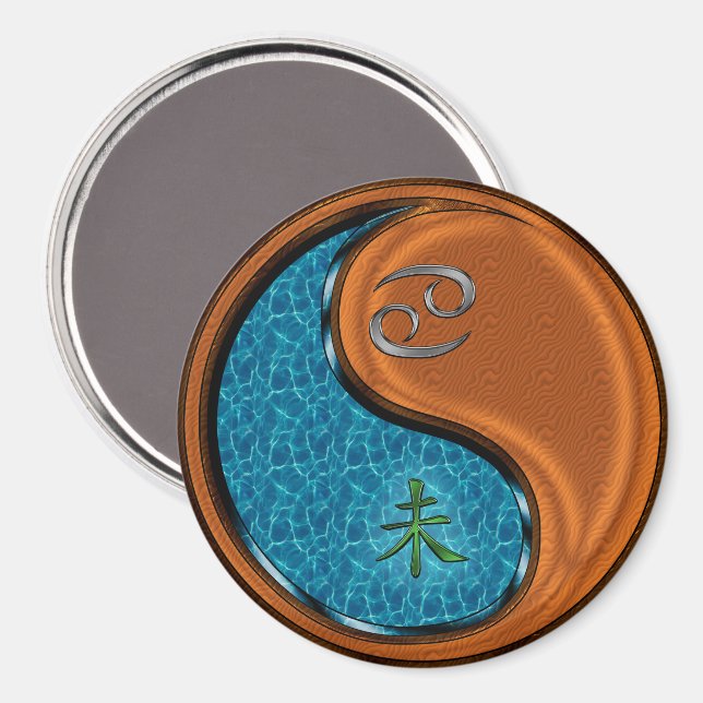 Cancer & Wood Goat Magnet (Front/Back)