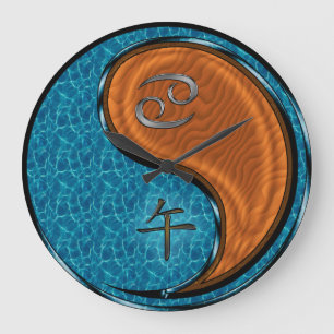 Cancer & Wood Horse Large Clock