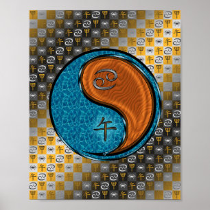 Cancer & Wood Horse Poster