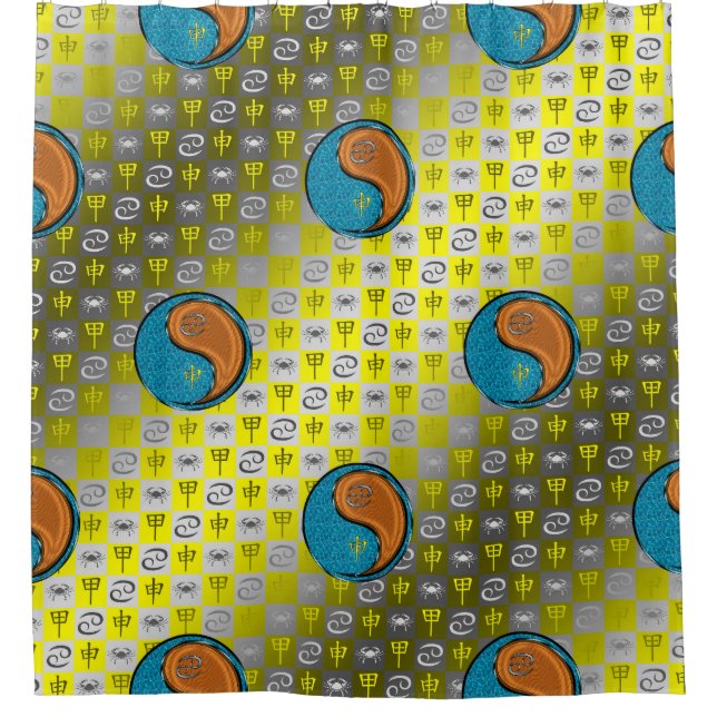 Cancer & Wood Monkey Shower Curtain (Front)