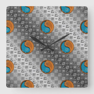 Cancer & Wood Rabbit Square Wall Clock