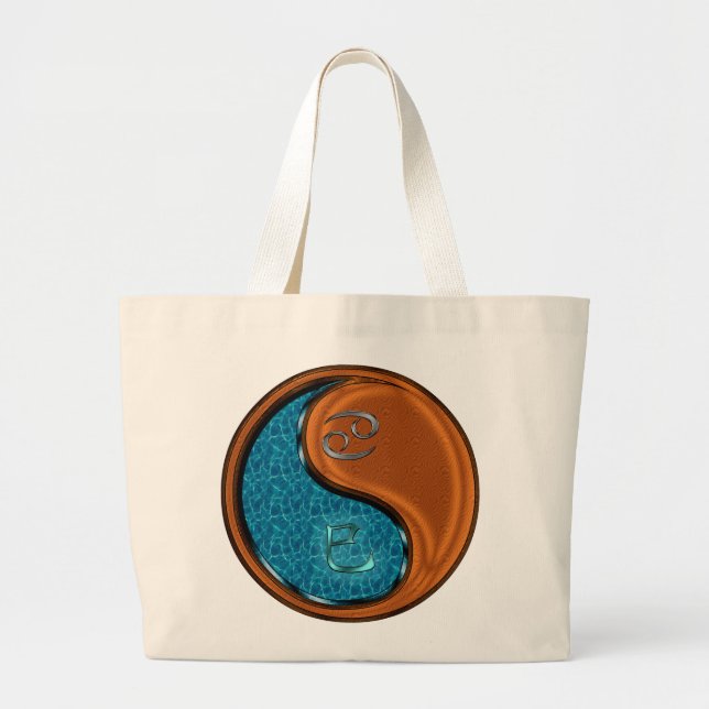 Cancer & Wood Snake Large Tote Bag (Front)