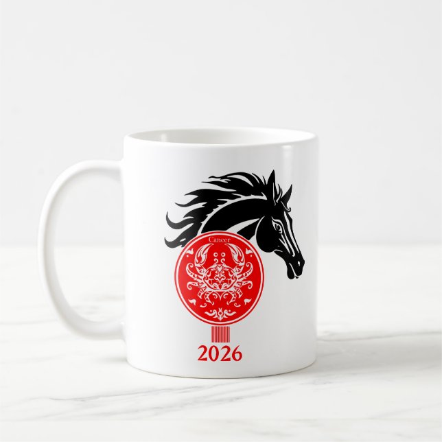 Cancer x Custom Year of the Horse 2026 Coffee Mug (Left)