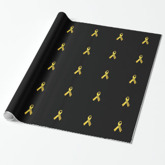 Cancer Yellow Ribbon Wrapping Paper