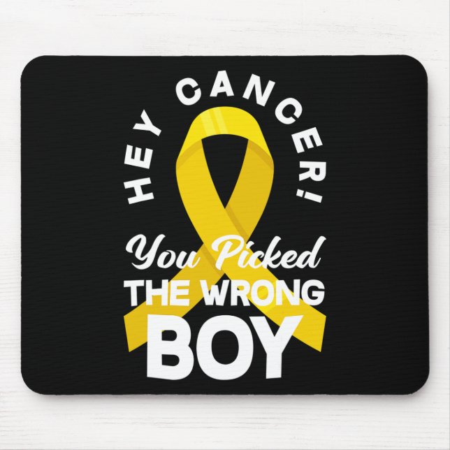Cancer You Picked The Wrong Boy Childhood Cancer W Mouse Mat (Front)