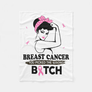 Cancer You Picked The Wrong Funny Gifts Fleece Blanket