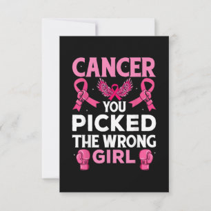 Cancer You Picked The Wrong Girl Boxing Gloves Awa Thank You Card