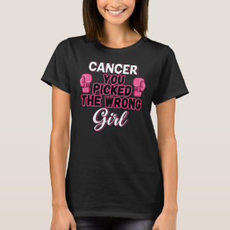 Cancer You Picked the Wrong Girl Boxing Gloves T-Shirt