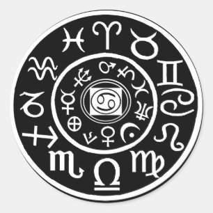 Cancer - Zodia Constellation & Planetary design Classic Round Sticker